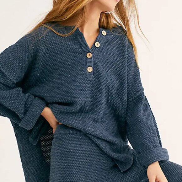 Hailee Sweater Set- Navy - Picture 1 of 3